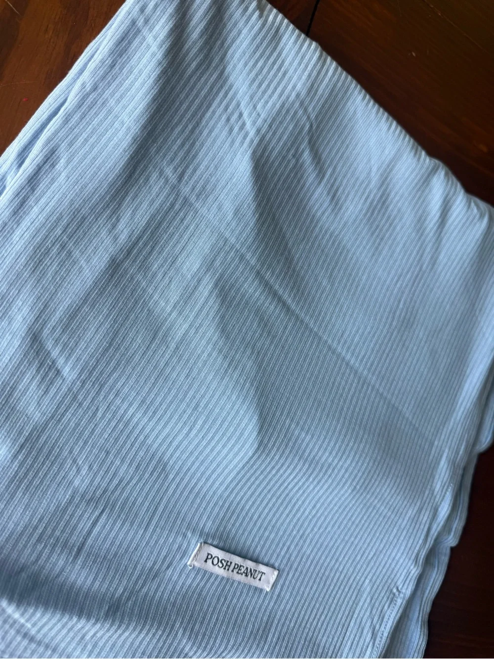 Posh Peanut Light Blue Ribbed Baby swaddle